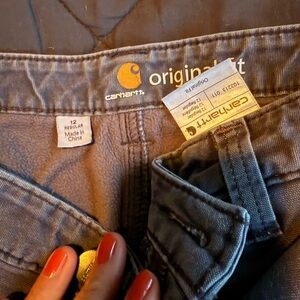 Carhartt gray fleece lined work pants